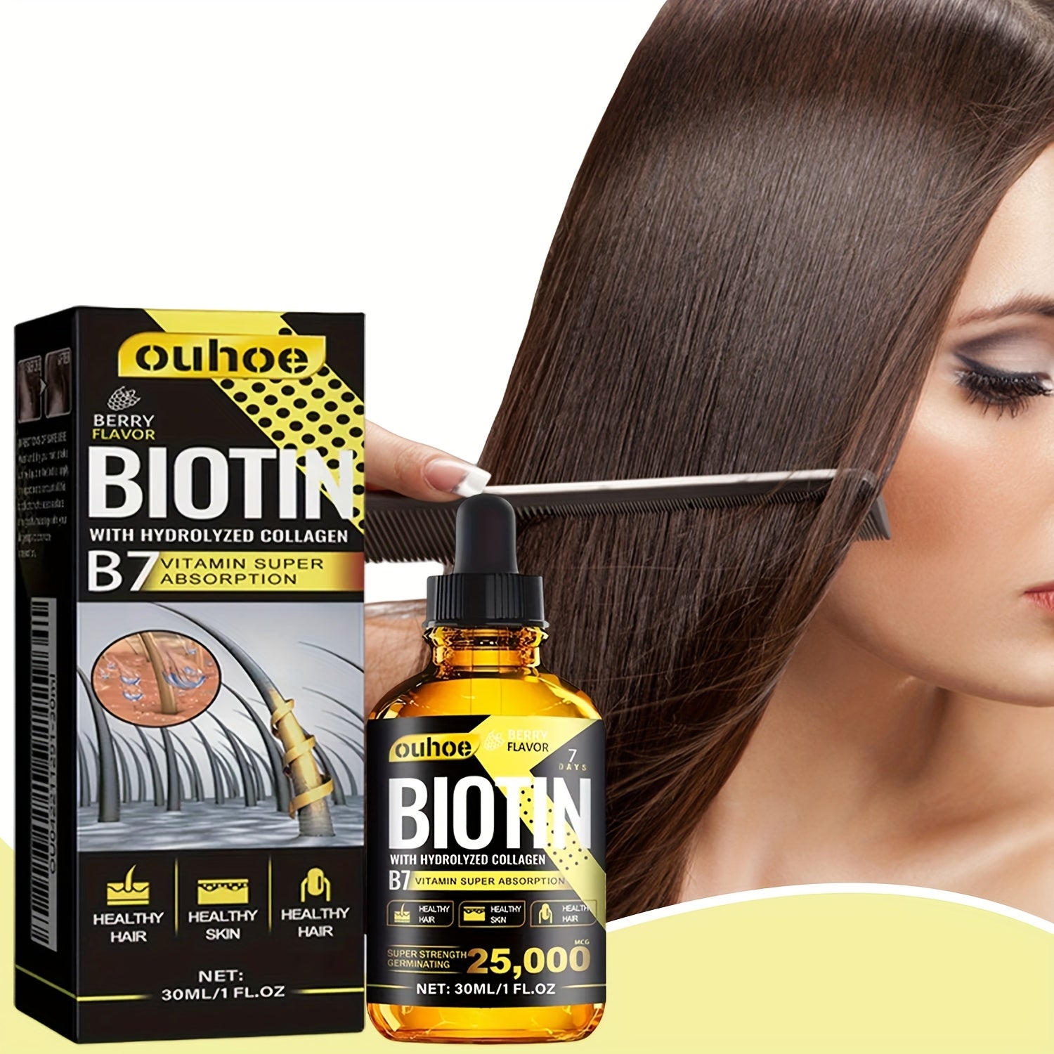 Ginseng Hair Oil, Pure Liquid Vitamin for Deep Hydration