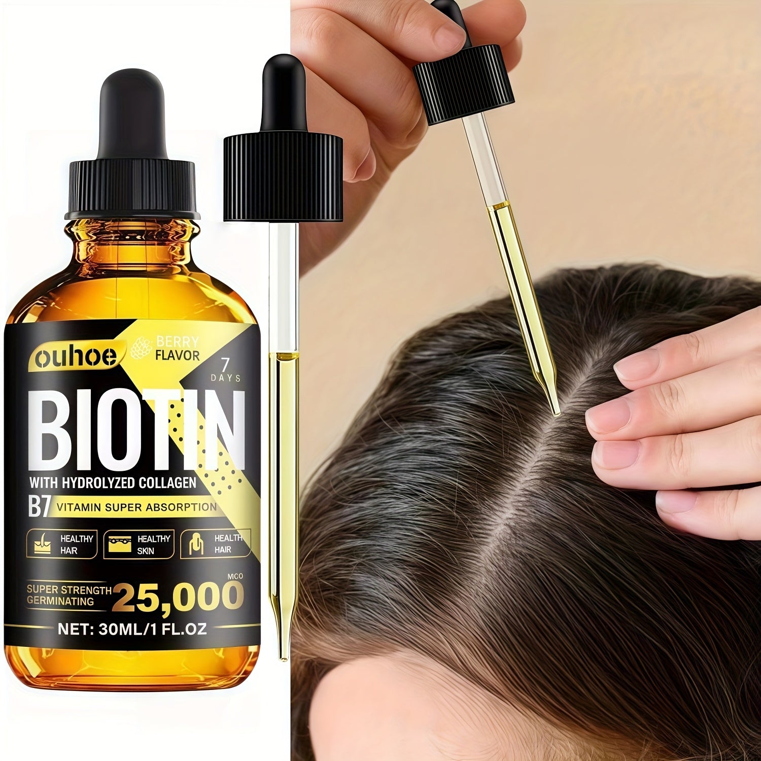Ginseng Hair Oil, Pure Liquid Vitamin for Deep Hydration