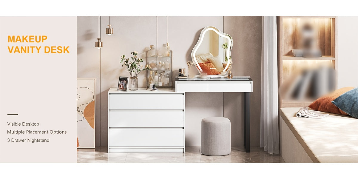 1Pc Jewelry Storage Cabinet - White Organizer With LED Lights And Motion Sensor, Large Capacity With 3 Drawers And Glass Display Top, Perfect For Storing Jewelry, Watches, Cosmetics - Ideal Gift For Bedroom Or Dressing Room (