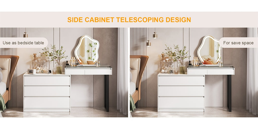 1Pc Jewelry Storage Cabinet - White Organizer With LED Lights And Motion Sensor, Large Capacity With 3 Drawers And Glass Display Top, Perfect For Storing Jewelry, Watches, Cosmetics - Ideal Gift For Bedroom Or Dressing Room (