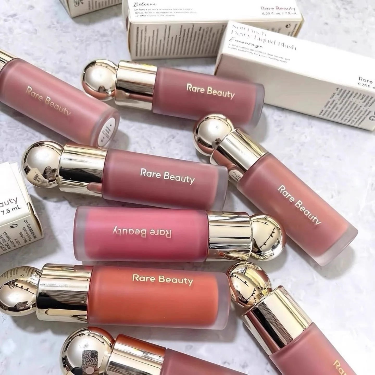 Mode d'hiver vente chaude Rare beauté Rouge à lèvres teinté huile pour les lèvres tache brillant à lèvres heureux liquide Rouge croire fard à joues maquillage cosmétiques