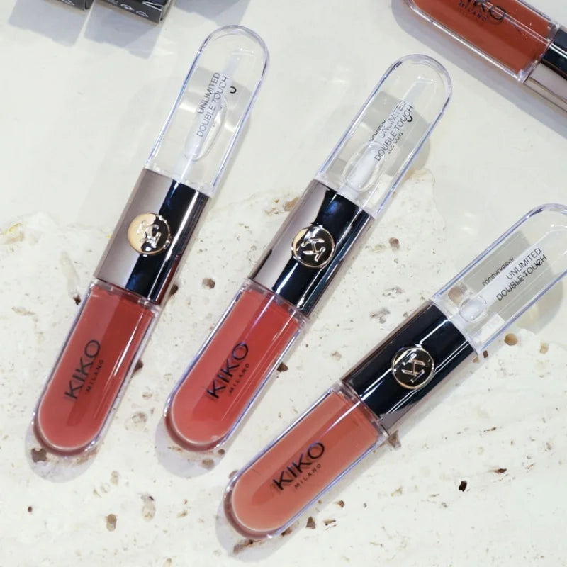 Kiko – rouge à lèvres Double tête, miroir Transparent, brillant à lèvres, huile qui ne se décolore pas, brillant à lèvres riche et Sexy, pâte de haricots au lait, maquillage nu