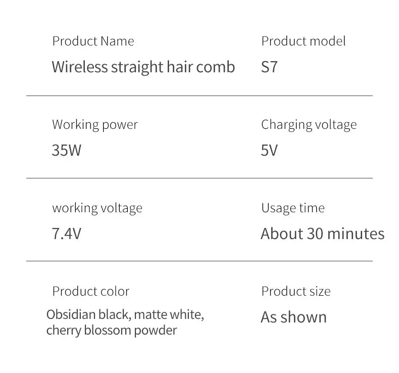 Peigne électrique en céramique avec chauffage Usb, LCD, sans fil, Portable, outil de coiffure à ions négatifs, brosse à lisser Rechargeable