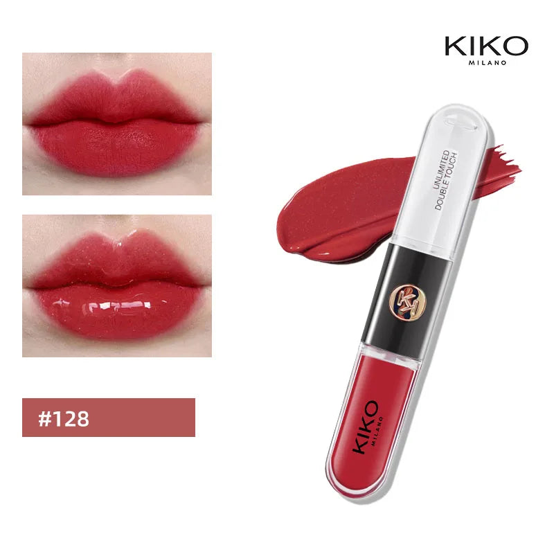 Kiko – rouge à lèvres Double tête, miroir Transparent, brillant à lèvres, huile qui ne se décolore pas, brillant à lèvres riche et Sexy, pâte de haricots au lait, maquillage nu