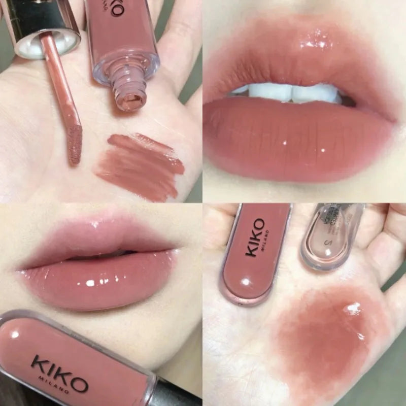 Kiko – rouge à lèvres Double tête, miroir Transparent, brillant à lèvres, huile qui ne se décolore pas, brillant à lèvres riche et Sexy, pâte de haricots au lait, maquillage nu