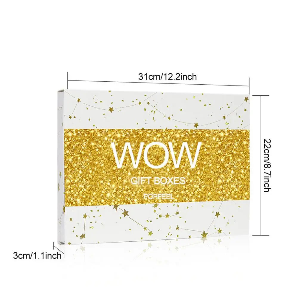 Calendrier de l'avent de beauté 24 jours, ensemble de maquillage, 24 pièces, compte à rebours de noël, calendrier de maquillage, rouge à lèvres, ombre à paupières, cosmétique