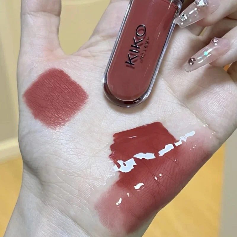 Kiko – rouge à lèvres Double tête, miroir Transparent, brillant à lèvres, huile qui ne se décolore pas, brillant à lèvres riche et Sexy, pâte de haricots au lait, maquillage nu