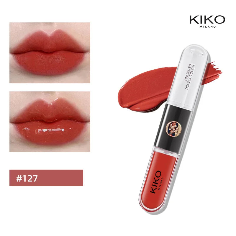 Kiko – rouge à lèvres Double tête, miroir Transparent, brillant à lèvres, huile qui ne se décolore pas, brillant à lèvres riche et Sexy, pâte de haricots au lait, maquillage nu