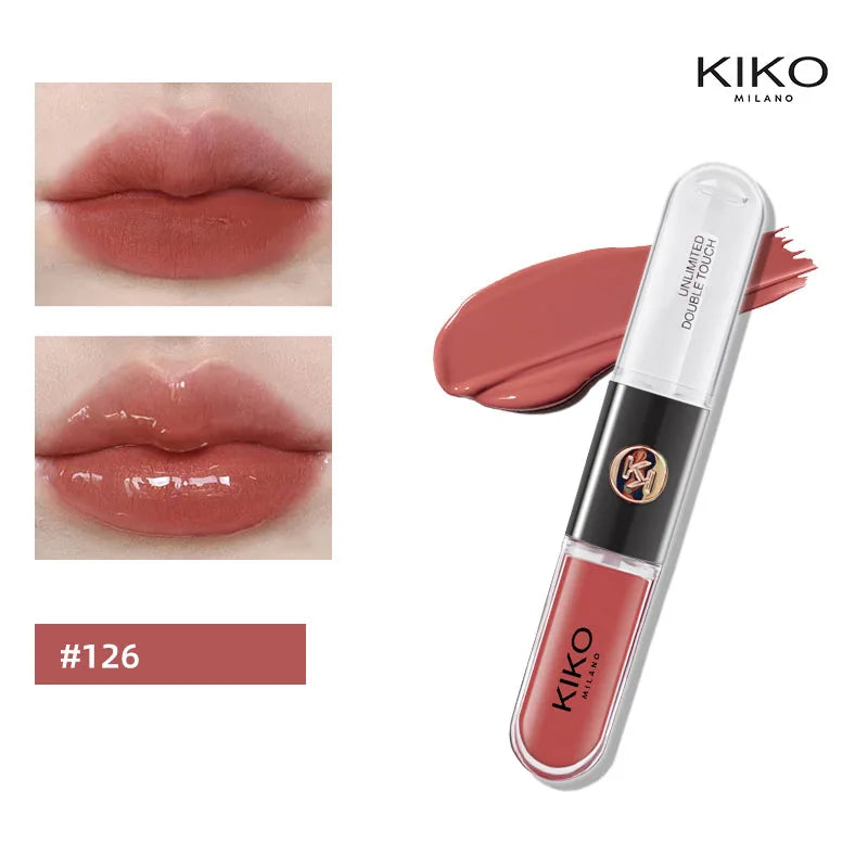 Kiko – rouge à lèvres Double tête, miroir Transparent, brillant à lèvres, huile qui ne se décolore pas, brillant à lèvres riche et Sexy, pâte de haricots au lait, maquillage nu