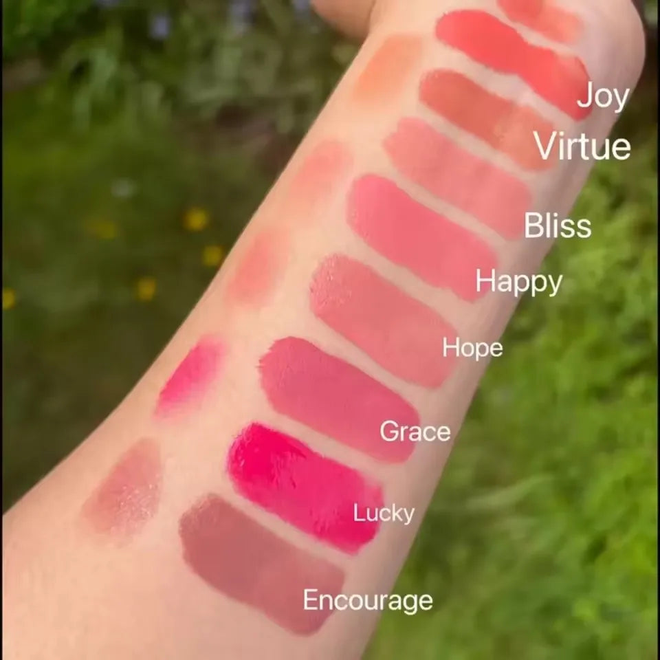 Mode d'hiver vente chaude Rare beauté Rouge à lèvres teinté huile pour les lèvres tache brillant à lèvres heureux liquide Rouge croire fard à joues maquillage cosmétiques