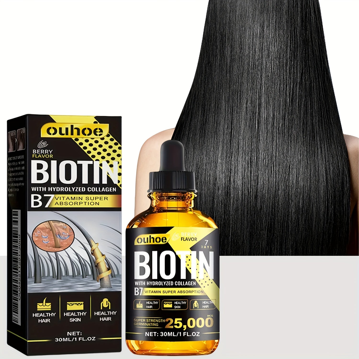 Ginseng Hair Oil, Pure Liquid Vitamin for Deep Hydration