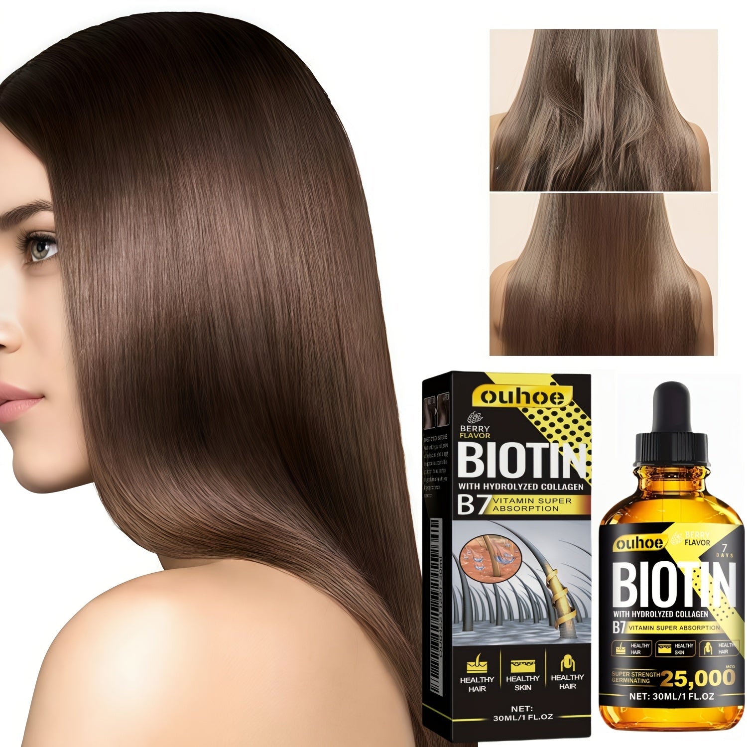 Ginseng Hair Oil, Pure Liquid Vitamin for Deep Hydration